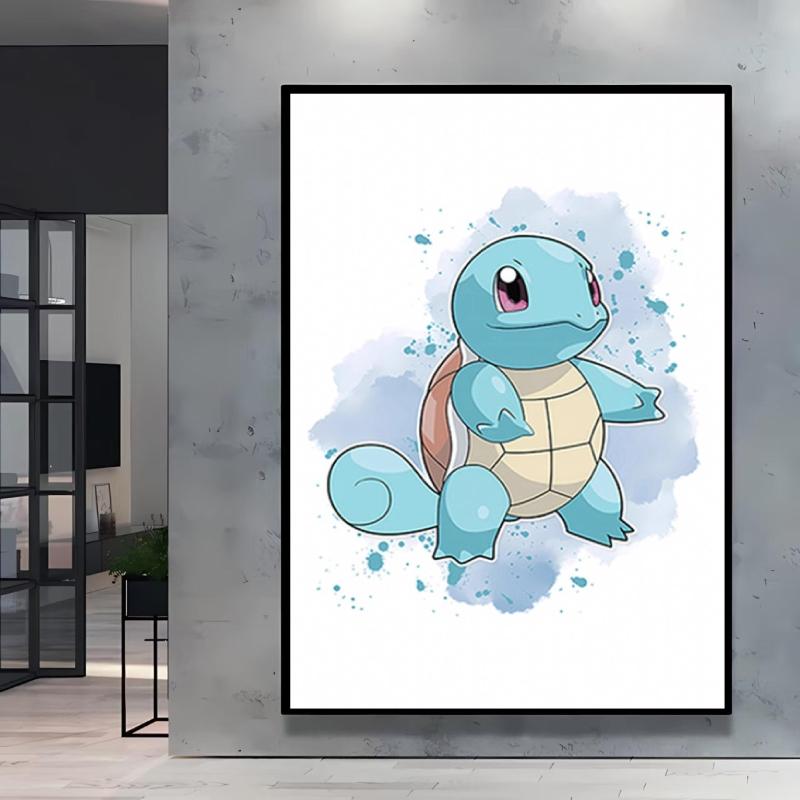 Canvas Art Watercolor Themed Walls Painting Pokemon Snorlax Comics Pictures Modern Home Waterproof Children Room Decor Gifts