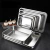 Прямоугольный поднос из нержавеющей стали для хранения, углубленные сервировочные блюда, тарелки для фруктов, квадратная морозильная ванна, кухонные принадлежности