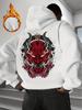 Japanese-style demonic print men's fall-winter hooded sweatshirt - Punk dark gothic Y2K style street hip-hop sports hooded shirt