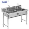 Hysdic Commercial Stainless Steel Double Basin Sink