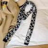 Slender And Long Y2K Striped Plush Scarf Female Niche Design Sense Hot Girl Decorated Scarf