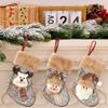 Vintage Christmas Stocking Small Size Hanging Ornament New Santa Gift Bags  Office