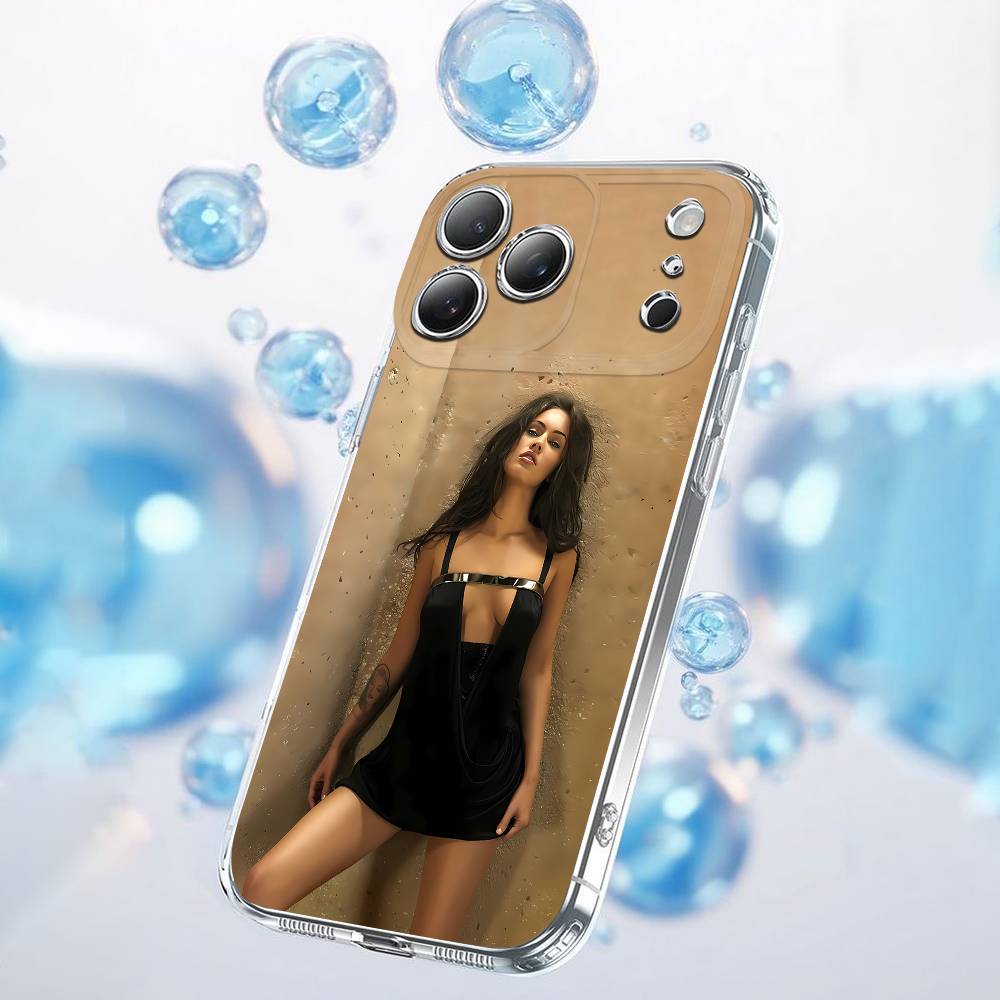 Чехол для телефона M-Megan Fox Для iPhone 12,16,11,14,13,17,15 Plus,Pro,Max,Plus,E,Air,Mini Прозрачный чехол