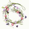 Easter Garland Artificial Floral Spring Garland with Foam Eggs Flowers for Mantle Fireplace Easter Party Indoor Outdoor Decoration