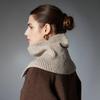 2025 European & American High-End Wool Knitted Flower Button Neck Warmer for Autumn/Winter