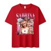 90s Sabrina Carpenter Music Tour 2024 Pattern T-shirt Women's Retro High Quality Fashion T-shirt T-shirt