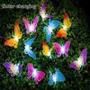 12 LED Solar Power Fibre Optic Butterfly Dragonfly String Light Garden Decor Outdoor String
