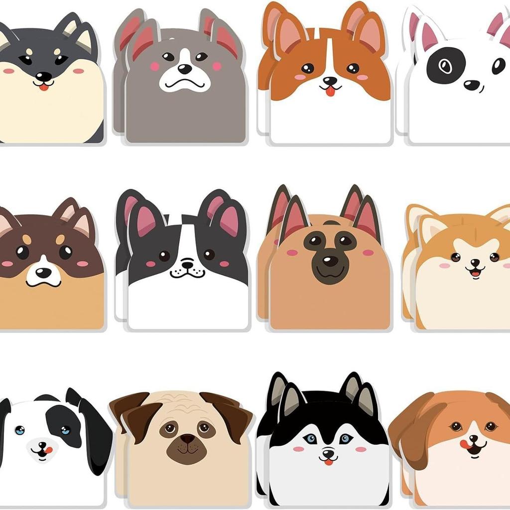Cartoon cat sticky notes, creative, highly adhesive, cute animal, reusable, tear-off