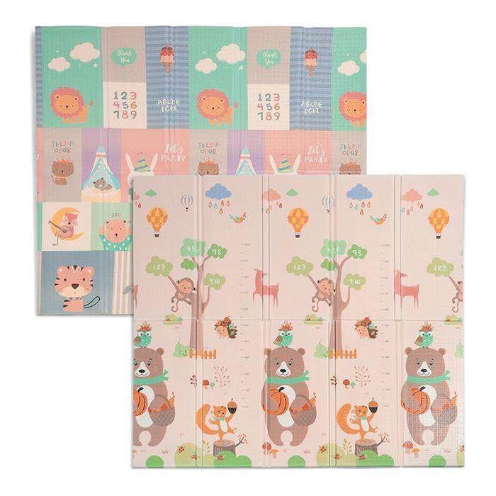 Tapis De Jeu Bébé, Tapis Pliable En Mousse Souple,imperméable Pliable À 2 Faces , 177×196×1.5cm,Imperméable Et Facile À Nettoyer