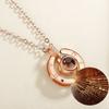 SUMENG 2024 New Romantic Love Memory Wedding Rose Gold&Silver Color 100 Languages I  You Projection Pendant Necklace Gifts