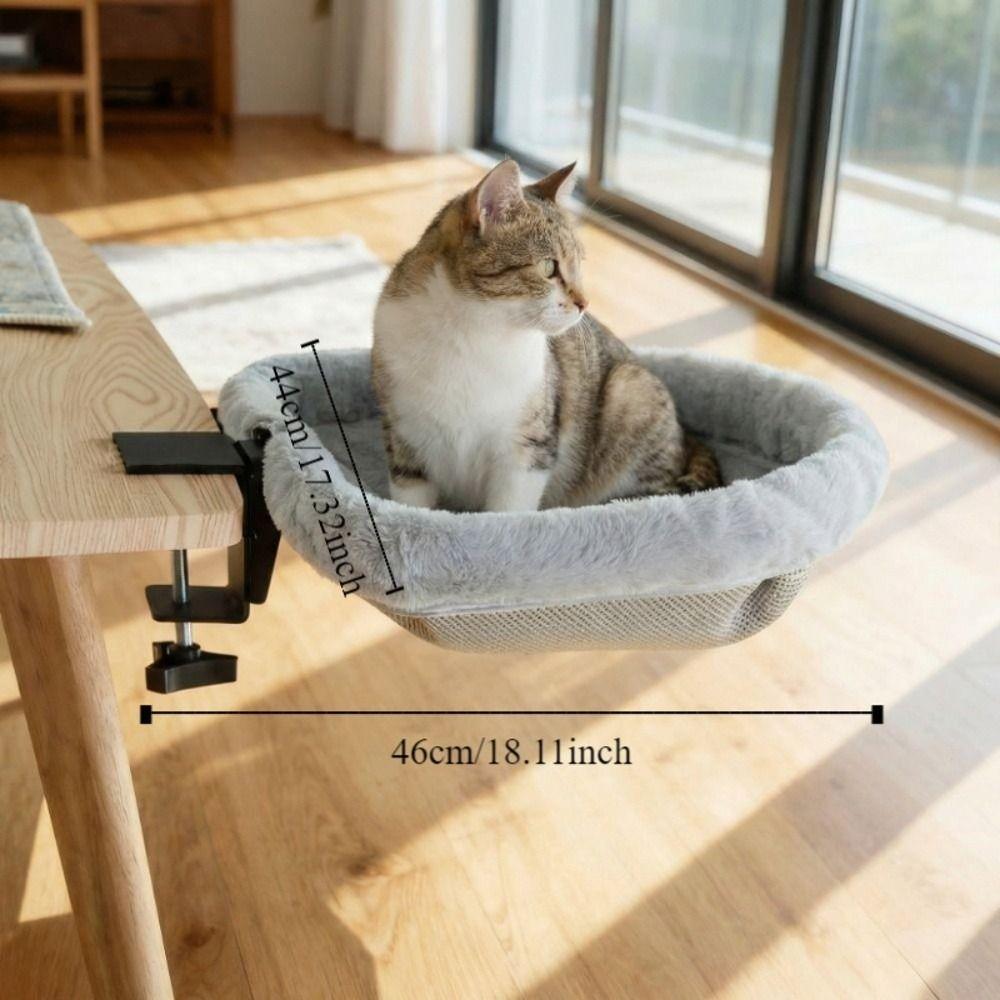 One-Click Folding Cat Desk Hammock Space-Saving Cat Perch Cat Desk Bed Home Office Desk