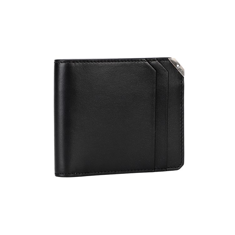 Montblanc Meisterstück Двойной складной кожаный кошелек Мужские кошельки Черный 124089