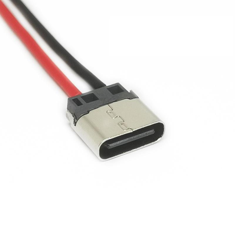 5 шт. 3A 20V USB Type-C 2-контактный Разъем-гнездо для кабеля с проводом для аксессуаров зарядки мобильных телефонов