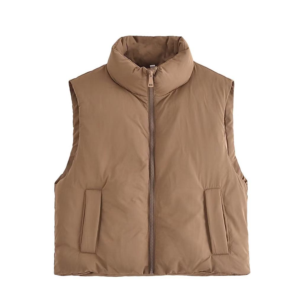 Новая женская куртка, жилет, осенне-зимний пуховый жилет с хлопковой подкладкой, женская одежда, короткий жилет без рукавов, теплая куртка, пальто