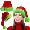 Fluorescent Green Santa Hat Glow-in-The-Dark Christmas Party Hat for Adults Kids Festive Holiday Photo Prop