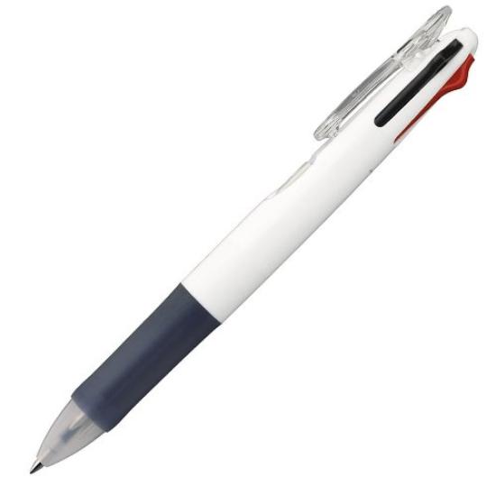 Шариковая ручка Zebra G4C белая 10 шт. 4-цветная с зажимом B-B4A3-W