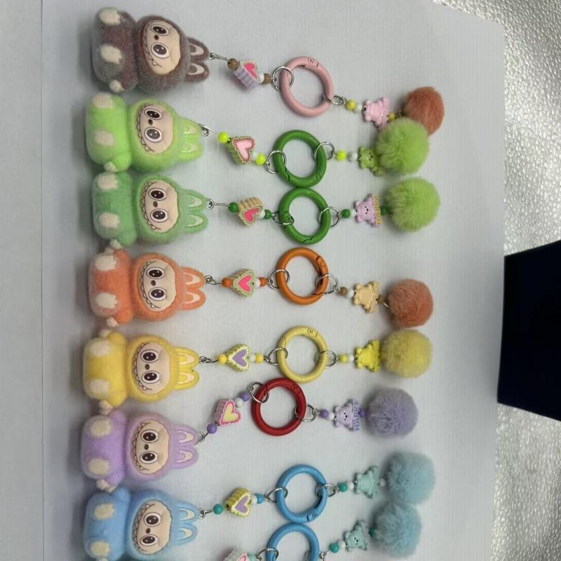 Cute Labubu New Plush Fabric Keychain Accessory Pendant Three-dimensional Creative Personality Diy