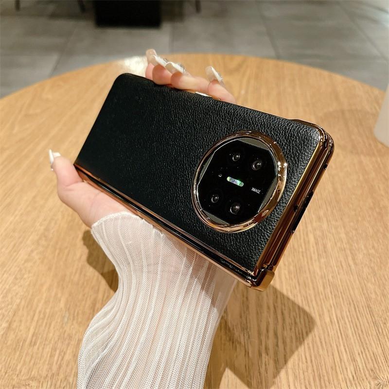 Luxury Electroplated Leather Case Mate X5 X3 Foldable Phone Full Coverage Shockproof Magnetic Stand