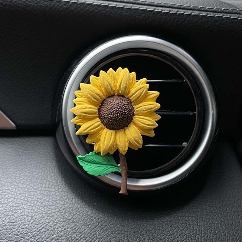 Sunflower Car Perfume Fragrance Car Air Conditioner Vent Decoration Flower Diffuser Stone Fragrance Car Interior Bouquet for Women