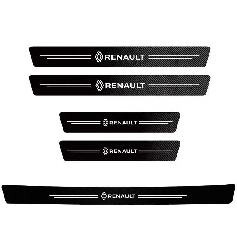 2026 Hot For Renault Hub Caps For Renault Megane 2 3 4 Twingo Clio Talisman Captur Trafic Kwid 1/4/5Pcs Car Door Sill Scuff Plat