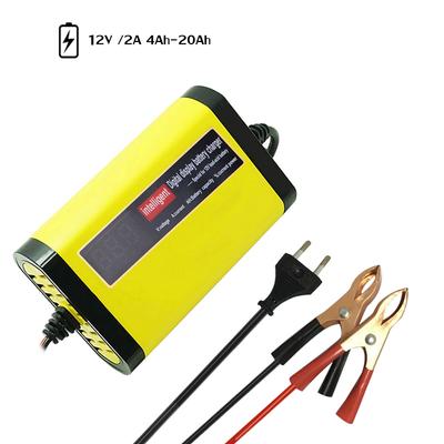 Автоматическое зарядное устройство 12V 2A для автомобилей и мотоциклов, кислотных и гелевый АКБ, 3 режима работы, "умный" LCD дисплей