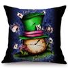 Чехол для подушки «Алиса в стране чудес» с милым кроликом и кошкой, диванная подушка с принтом, винтажная домашняя декоративная наволочка