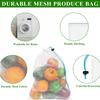 Многоразовые сетчатые пакеты для продуктов — моющиеся пакеты для продуктов — 12 красных маленьких размеров (8 дюймов х 12 дюймов) Прозрачные сетчатые пакеты для хранения фруктов, овощей, игрушек