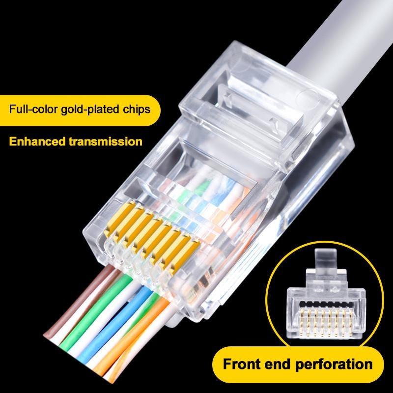 3PCS Cat6 8P8C RJ45 Modular Socket for CAT5 Cat6 LAN Network High Quality RJ45 Ethernet Cable Plugs Modular Adapter Connectors