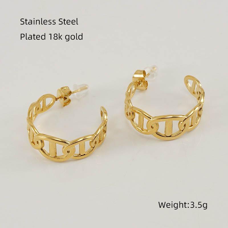 Новая мода нержавеющая сталь японский иероглиф полые серьги женские дизайнерские нишевые универсальные женские