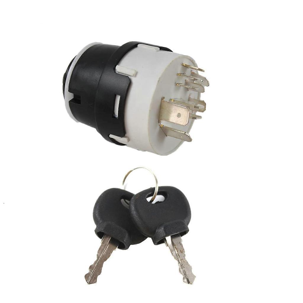 701/80184 701-80184 Ignition Switch with 2 Keys 10 Pins 50988 85804674 Compatible with JCB Excavator Parts and NH Case JCB200 JCB220