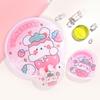 Round Flying Disk Cartoon Hand Fan Circular Fan Pocket Fan  For Beach Lawn