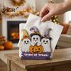 Seasonal Home Accents Halloween Wooden Napkin Holder, Ghost Pumpkin Decorative Tabletop Tissue Dispenser, Gift for Paper Storage Organizer Holiday