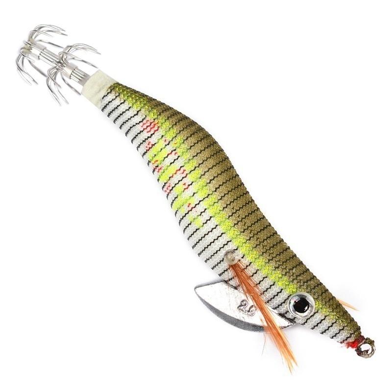 Luminous Squid Jigs Hard Fishing Lures 2.5# 3.0# 3.5# Squid Bait Jig Hooks Random Color