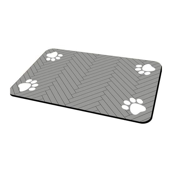 Коврик для кормушки для домашних животных с водонепроницаемой резиновой основой, нескользящий, быстросохнущий, для мисок для еды и воды для собак и кошек, предотвращает беспорядок