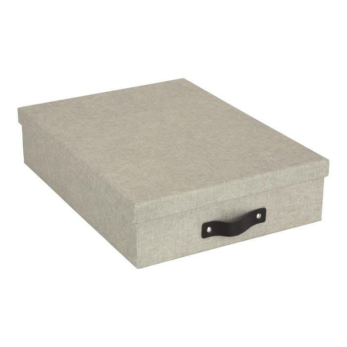 Porte courrier - Bigso Box of Sweden - 9451C5549LEA648 - Beige - Couvercle pratique - Rangement A3