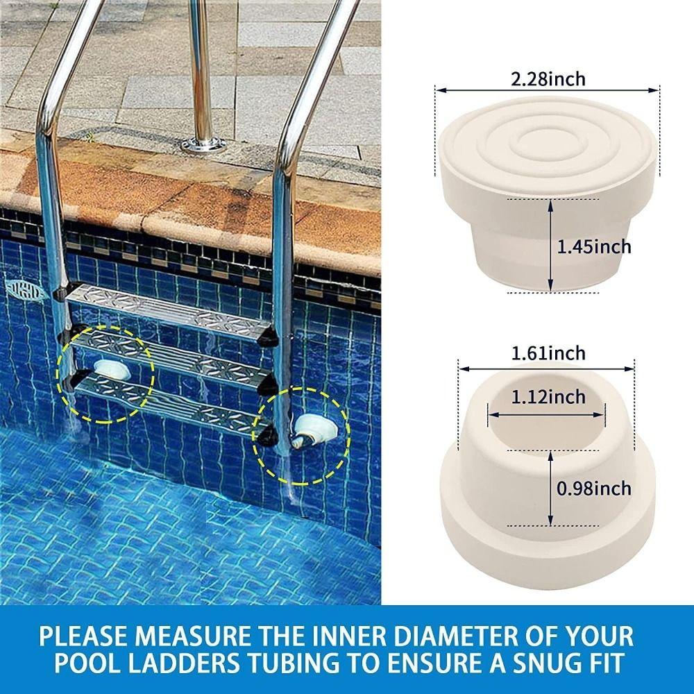 White Pool Ladder Bumpers Rubber Ladder Foot Covers New Rubber Bumpers