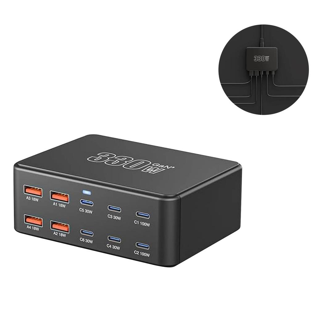 Универсальные USB-зарядные устройства на 10 портов 330 Вт Высокоскоростные концентраторы для зарядки нескольких устройств QC3.0 Для дома, офиса, путешествий