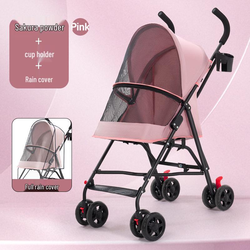 Lightweight Foldable Pet Stroller for Small & Medium Dogs and Cats - Detachable for Outdoor Walks