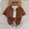 2023 Autumn Boys' Three-Piece Suit: Sweatshirt, Pants, and Baby Lapel Jacket Casual Wear