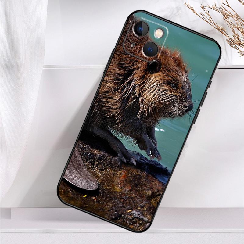 Animal Beaver Phone Case For iPhone 16 15 14 13 12 11 Pro Max Mini X XR XS Max 7 8 Plus Back Cover