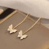 Zircon Butterfly Earrings Delicate Simple Golden Butterfly Earrings