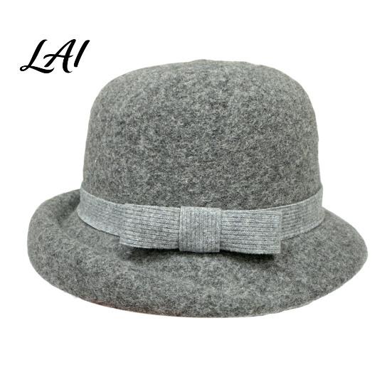 High End Retro Style Hat Classic Felt Cloche for Women Fall Winter Soft Fedora Bucket Hat Stylish Bowknot Vintage Short Brim Bowler Cap with