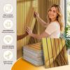 10PCS Stripe Pattern Faux Grille Mirror Wall Sticker Reflective Wall Panel Sticker  TV Wall