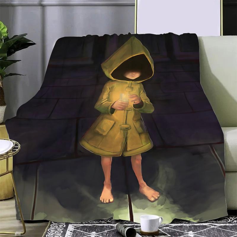Плед с принтом хоррор-игры Little Nightmares Пледы для пикника Теплый плед Мягкий удобный плед Для дома в путешествие Подарок на день рождения