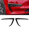 Front Fog Lamp Eyebrow Wind Knife For Tesla Model 3 2017-2023 Gloss Black Fog Lamp Trim Carbon Look Blade Trim Bodykits Tuning