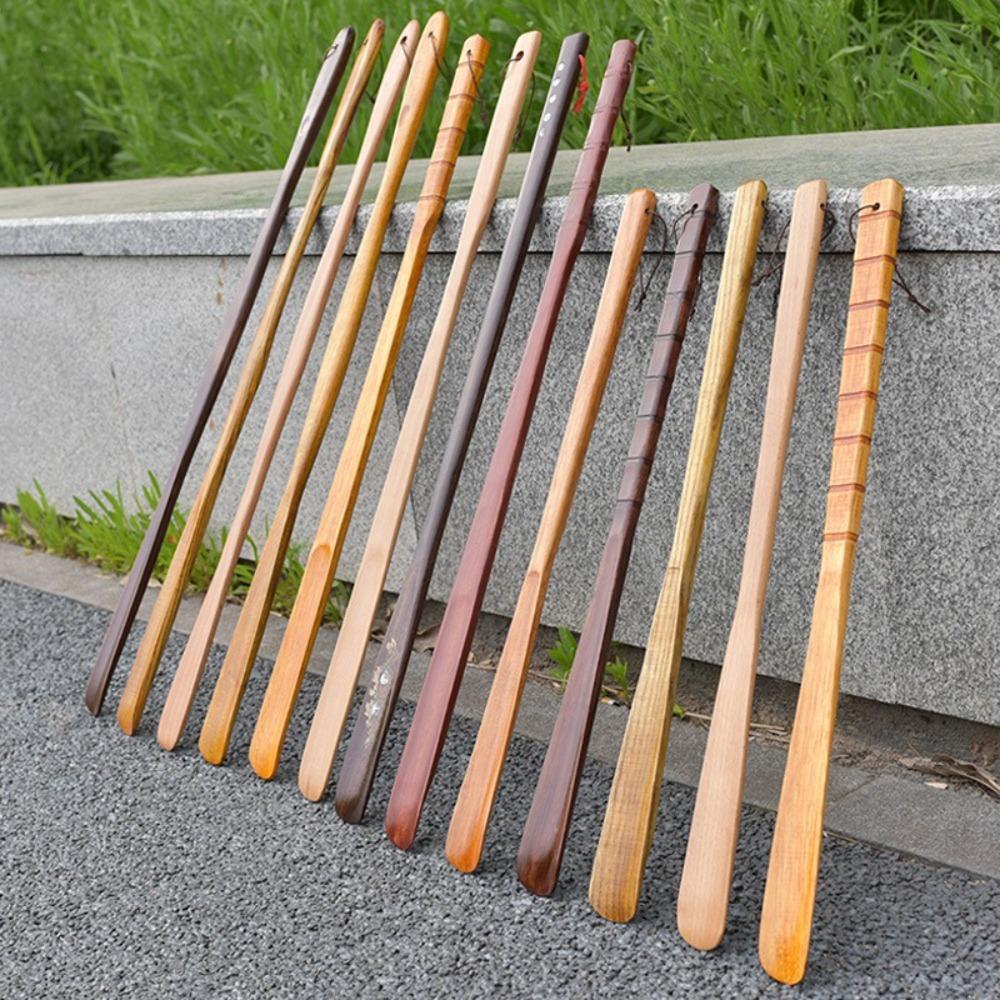 Новый деревянный рожок для обуви Легко надевать и снимать Очень длинная ручка Рожок для обуви Портативный Подвесной Инструменты для надевания обуви Домашние аксессуары