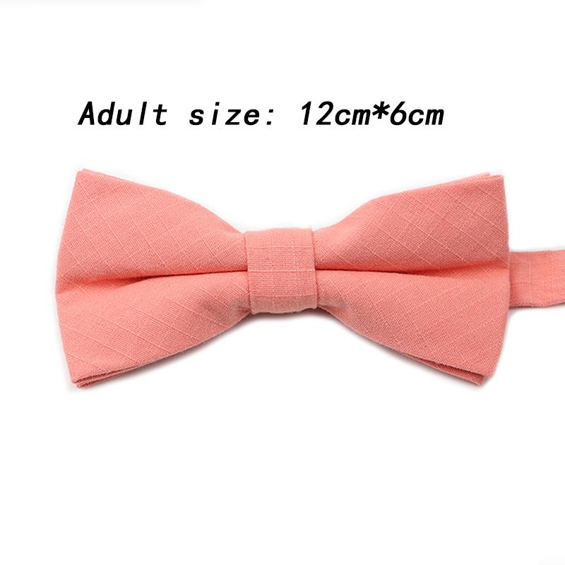 New Color Light Green Pink Peach Solid Cotton Parent-Child Bowtie Sets Kids Pet Men Women Butterfly Daily Cravat Gift Accessory