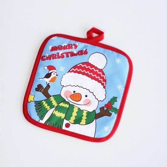 Рождественские утепленные перчатки, термоприхватки для выпечки, дизайн с петлей для подвешивания, термостойкие кухонные перчатки для приготовления пищи, выпечки и гриля