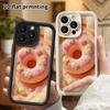 Phone case: 2D flat design suitable for iPhone 18 17 16 15 14 13 Pro protective case, pink sugar donut, perfect Christmas and Halloween holiday gift