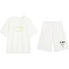 Letter Print Fashion Trendy Versatile Round Neck Pullover Short Sleeve T-Shirt And Shorts Casual Sports Set Unisex Sets AHSV161-1+AKST593-7